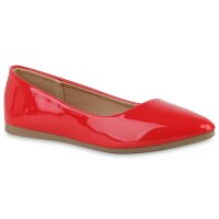 Damen Klassische Ballerinas in Rot Lack