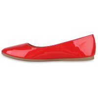 Damen Klassische Ballerinas in Rot Lack