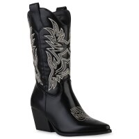 Damen Cowboystiefel in Schwarz