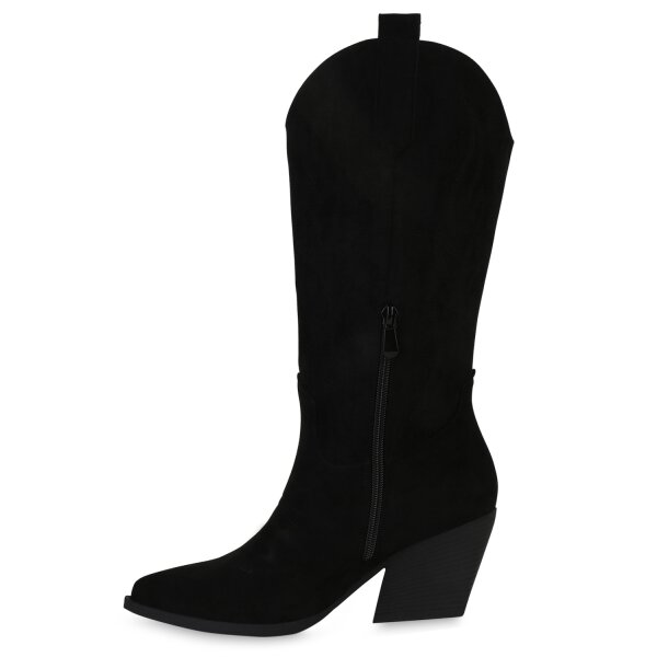 Damen Cowboystiefel in Schwarz