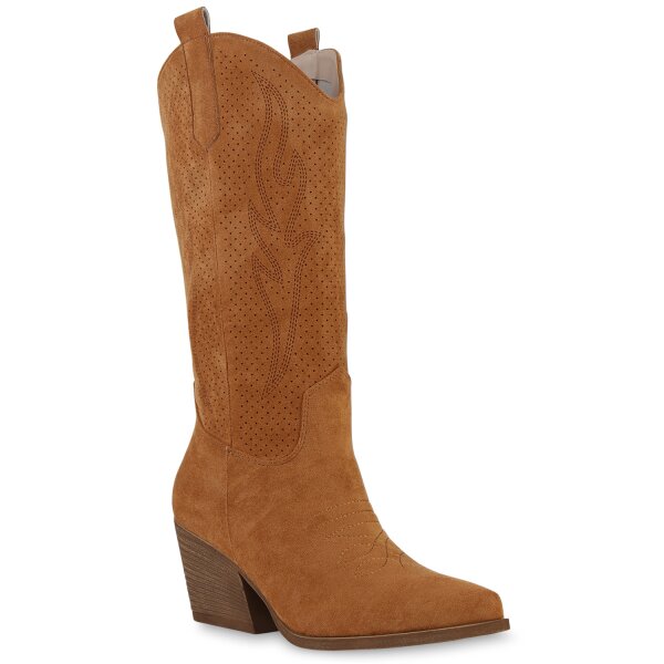 Damen Cowboystiefel in Hellbraun