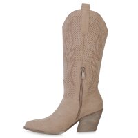 Damen Cowboystiefel in Beige