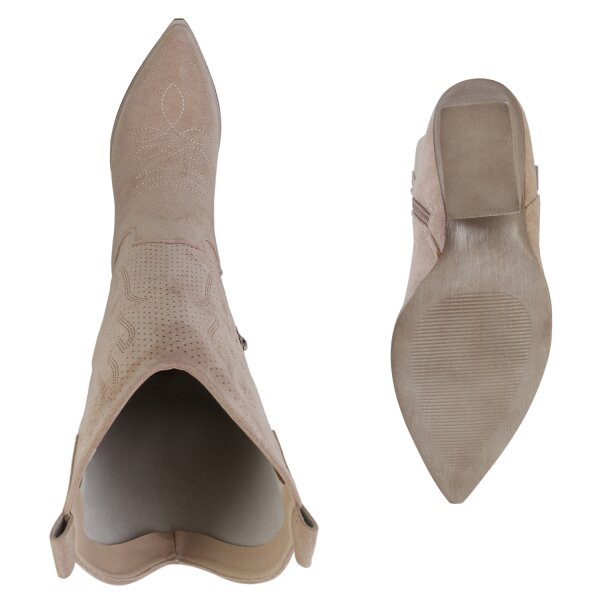 Damen Cowboystiefel in Beige
