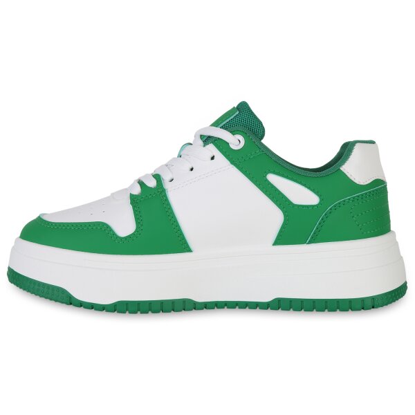 Damen Sneaker low in Grün Weiss