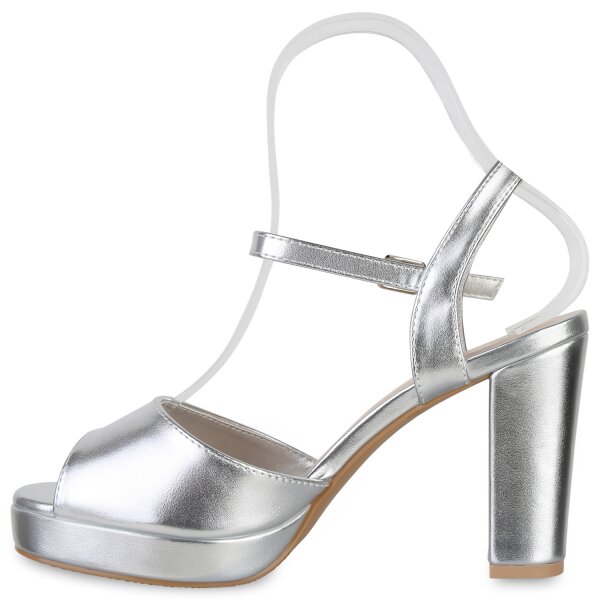 Damen Riemchensandaletten in Silber