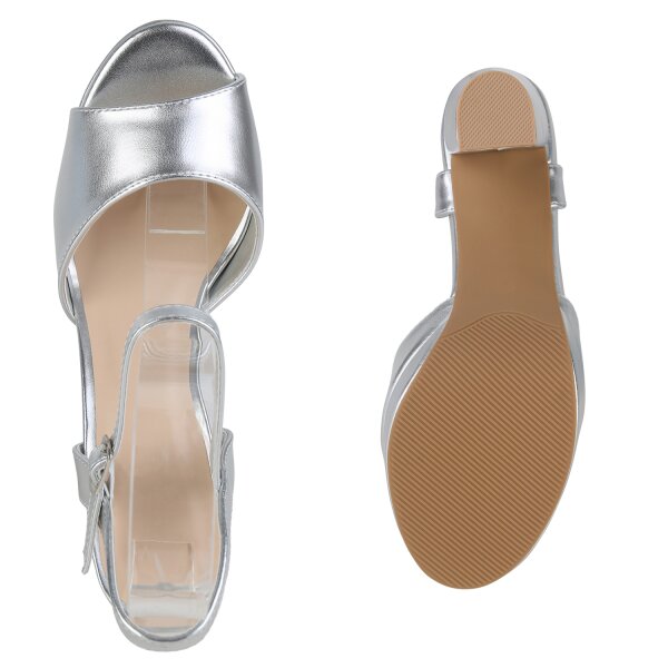Damen Riemchensandaletten in Silber