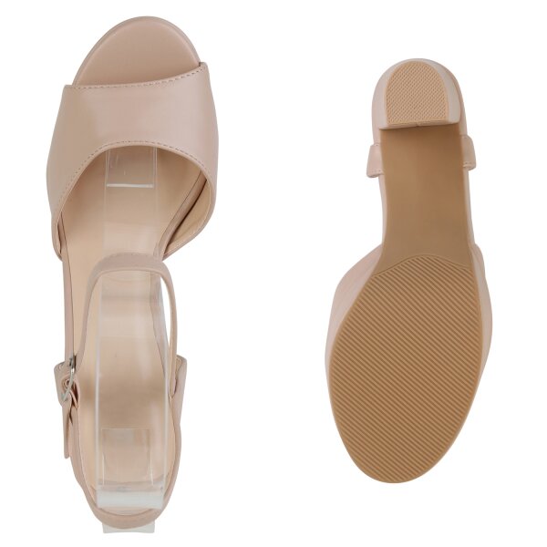 Damen Riemchensandaletten in Nude