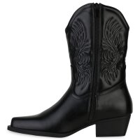 Damen Cowboy Boots in Schwarz