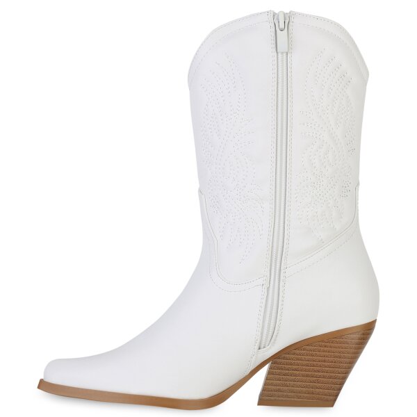 Damen Cowboy Boots in Weiss