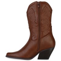 Damen Cowboy Boots in Hellbraun