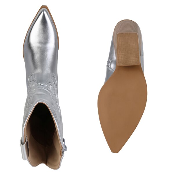 Damen Cowboy Boots in Silber
