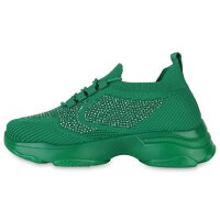 Damen Plateau Sneaker in Grün