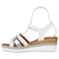 Damen Keilsandaletten in Weiss Silber Metallic