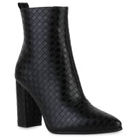 Damen Klassische Stiefeletten in Schwarz Muster