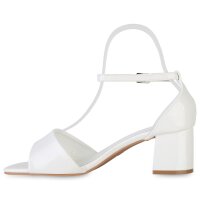 Damen Klassische Sandaletten in Weiss Lack