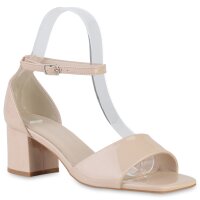Damen Klassische Sandaletten in Beige Lack