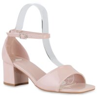 Damen Klassische Sandaletten in Altrosa Lack