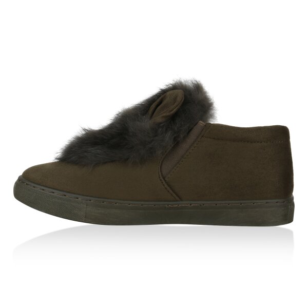 Damen Slip Ons in Dunkelgrün Gr.39