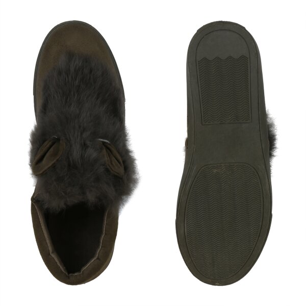 Damen Slip Ons in Dunkelgrün Gr.39