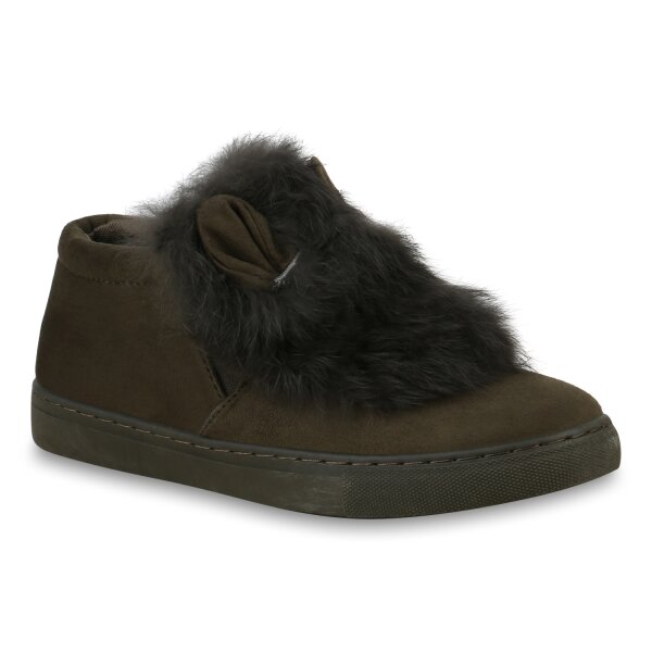 Damen Slip Ons in Dunkelgrün Gr.40