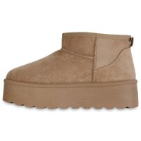 Damen Plateau Boots in Khaki