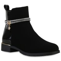 Damen Klassische Stiefeletten in Schwarz Lack