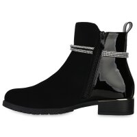 Damen Klassische Stiefeletten in Schwarz Lack