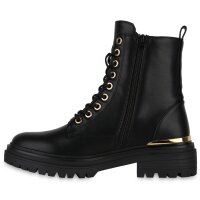 Damen Schnürstiefeletten in Schwarz