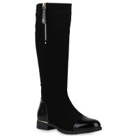 Damen Klassische Stiefel in Schwarz Lack