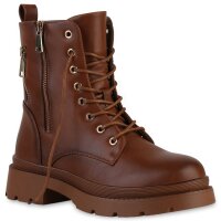 Damen Schnürstiefeletten in Hellbraun