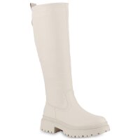 Damen Plateaustiefel in Beige