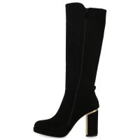 Damen Klassische Stiefel in Schwarz Velours