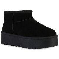 Damen Plateau Boots in Schwarz