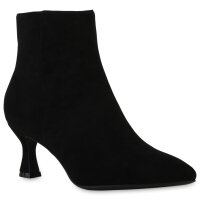 Damen Klassische Stiefeletten in Schwarz Velours