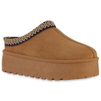 Damen Pantoffeln in Hellbraun