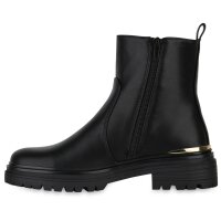 Damen Klassische Stiefeletten in Schwarz PU