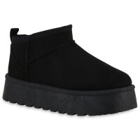Damen Plateau Boots in Schwarz