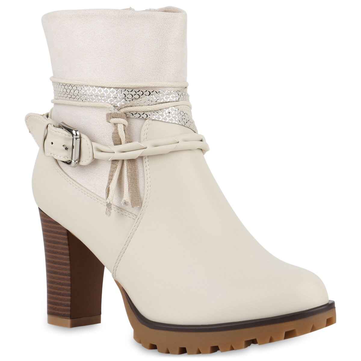 Damen Biker Boots in Beige 840652 online kaufen