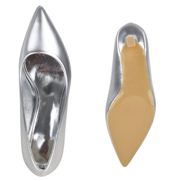 Damen Spitze Pumps in Silber