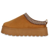 Damen Pantoffeln in Hellbraun