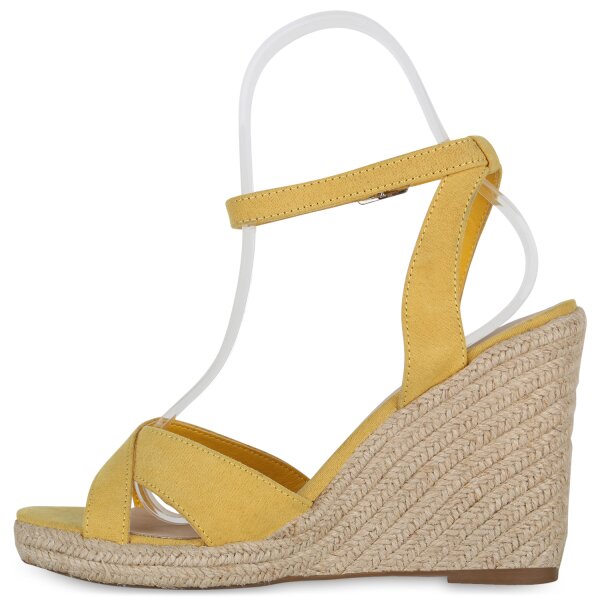 Damen Keilsandaletten in Dunkelgelb