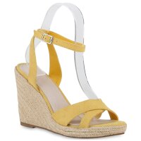 Damen Keilsandaletten in Dunkelgelb