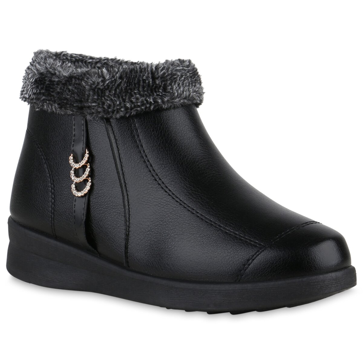 Verwunderlich Winterschuhe Schwarz Damen Ebenbild