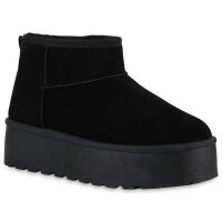 Damen Plateau Boots in Schwarz