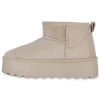 Damen Plateau Boots in Beige
