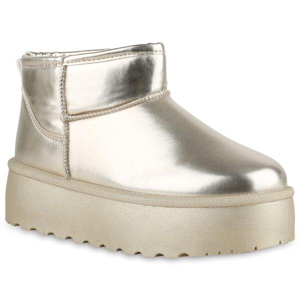 Damen Plateau Boots in Gold