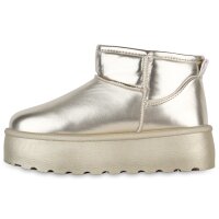 Damen Plateau Boots in Gold