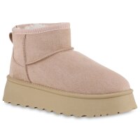 Damen Plateau Boots in Nude