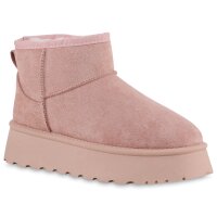 Damen Plateau Boots in Rosa