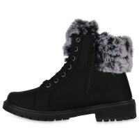 Damen Worker Boots in Schwarz